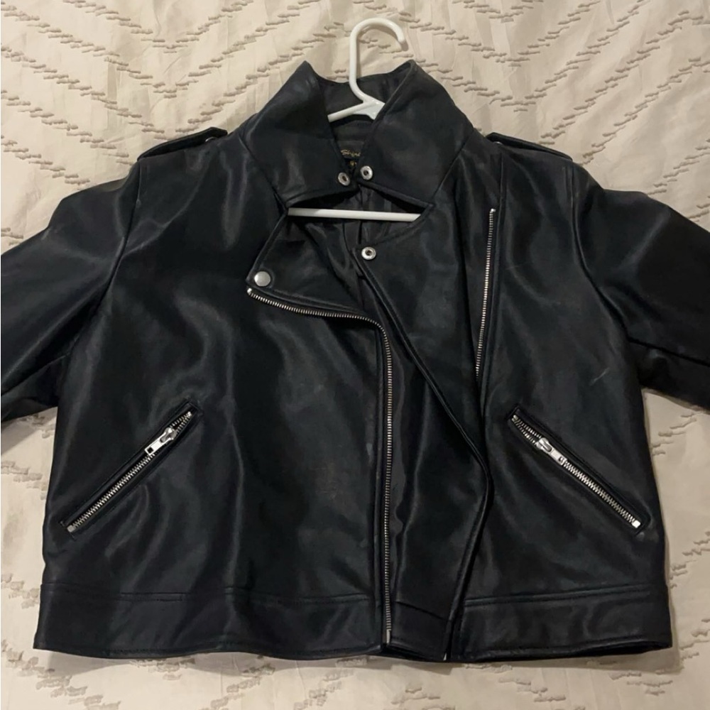 Shinestar Black Leather Jacket size L